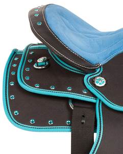 Selle de cheval de course synthétique en cuir léger English Pleasure Trail Barrel Tack Set pour Western Riding Equestrian - Product Image 4