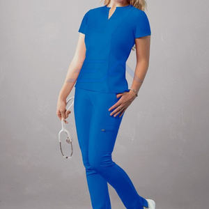 เสื้อสครับทางการแพทย์ของผู้หญิงสีทึบน้ำหนักเบาเสื้อสครับ - Product Image 2