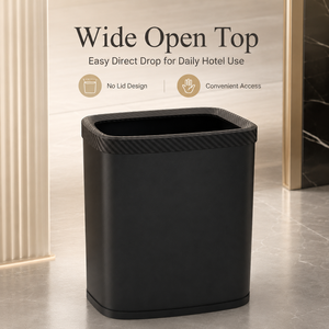 <strong>Black</strong> Square Garbage Can No Lid <strong>Small</strong> Garbage Can <strong>Bins</strong> Open Top Waste <strong>Bin</strong> for Hotel Bathroom Bedroom - Product Image 5
