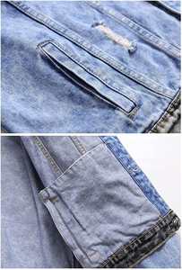 Veste en jean pour hommes personnalisée OEM Manteau en coton denim japonais effet délavé Veste en jean délavé vintage surdimensionnée - Product Image 2