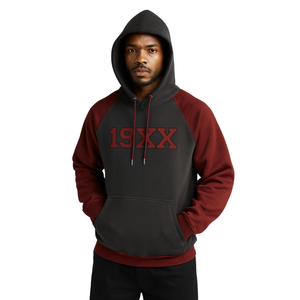 Année de fondation KAP Noir Hiver Pull Brodé Manteau Marron Manches Raglan Coton Mélange Grec Fraternité Vêtements Divine Neuf - Product Image 1