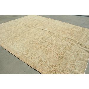 พรมวินเทจขนาด 7.8x12.8 ฟุต พรมตุรกีขนาดใหญ่ พรมขนสัตว์ลายพรางสีเบจ - Product Image 4