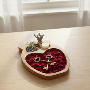 Plateau de service en bois en forme de hibou, bois naturel poli et assaisonné, plat décoratif à compartiments pour collations, facile à nettoyer, à vendre - Product Image 1