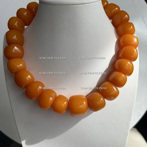 Collier de perles de résine de couleur chaude au prix d'usine en gros de STAR CRAFTS INDIA Meilleur sur le marché en ligne Pink Hot Shade - Product Image 3