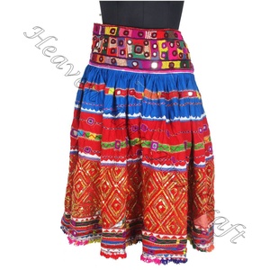 Vintage Indian Women Fashionable Skirt Cotton Handmade Ghaghra Embroidered Banjara Waist Skater - Product Image 1