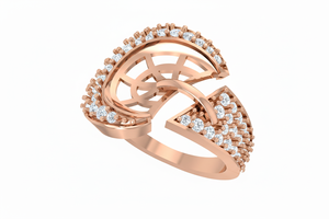 Bague de déclaration moderne en or 14 carats et diamants naturels croisés pour femmes - Product Image 4