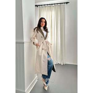 Manteau trench beige kaki avec dos rayé et ceinture - Beige kaki - Product Image 2
