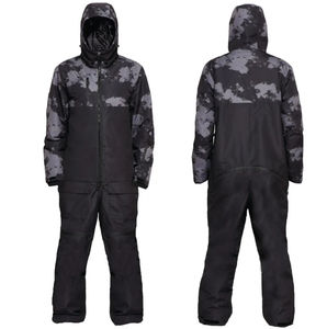 Combinaison de ski unisexe respirante à fermeture éclair coupe-vent imperméable pour sports d'hiver snowboard à capuche activités de plein air grande taille - Product Image 1