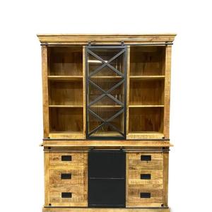 Vitrina industrial de madera maciza con mango de madera para Buffet, armario, armario, almacenamiento de Metal, aparador de dos partes, sala de estar para el hogar - Product Image 1