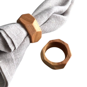 Servilleteros de madera natural hechos a mano Decoración de mesa soporte de tejido para decoración de hogar y restaurante para bodas - Product Image 2