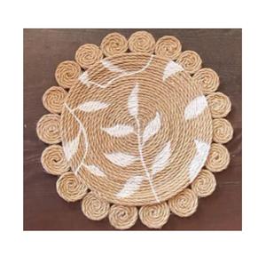 Sustainable Braided Jute <b>Table</b> <b>Mat</b> Handmade <b>Round</b> Jute and Cotton <b>Table</b> <b>Mat</b> For Dining Home Decoration Use from India - Product Image 1