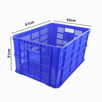 Boîtes de rangement empilables en HDPE, bacs portables multifonctionnels, durables, ventilés, recyclables, caisses en plastique pour légumes et fruits