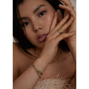 Franoise Adjustable Gold Plated Non-Hollow <b>Ring</b> Trendy Layered Ellipse Cluster Inlay Custom Size <b>Opening</b> - Product Image 6