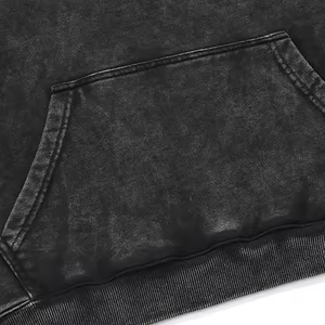 Sweat à capuche épais et lourd en coton 100% de haute qualité, coupe décontractée, délavé, avec impression sérigraphiée pour homme - Product Image 3