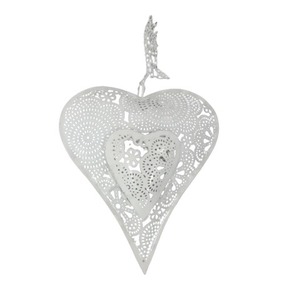 Corazón colgante de Metal decorativo Adornos de Navidad Árbol de vacaciones Colgante Festivo Decoración para el hogar Accesorios - Product Image 5