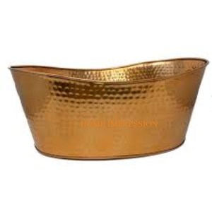 Cubo de botella de champán de vino de gran tamaño martillado superventas forma personalizada mesa de latón macizo cubo de hielo de Metal decorativo - Product Image 1