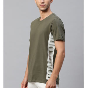 T-shirt uni pour hommes, haute qualité, impression personnalisée, en spandex, décontracté, logo personnalisé pour hommes - Product Image 2