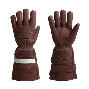 Precio de fábrica de cuero de vaca Hombres Guantes de seguridad de trabajo Precio de Venta caliente Calidad Guantes de bombero para la venta - Product Image 1