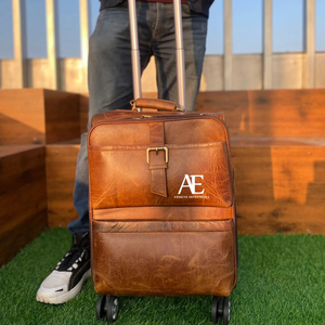 Nueva llegada de bolsos de equipaje de cuero genuino real de usos múltiples Bolso de la carretilla hecha a mano Unisex tamaño grande Venta caliente maleta de usos múltiples - Product Image 1