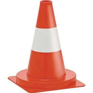 Cono de Tráfico Reflectante de 320 mm, Ligero (0.4 kg), 23 x 23 cm, con Pegatinas y Luces Reflectantes Promocionales - Product Image 1