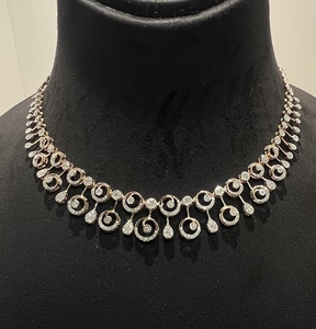 หรูหราสง่างาม14K ทองเพชรธรรมชาติแท้ตัดยอดเยี่ยมชุดสร้อยคอที่ผ่านการรับรองจากบุคคลที่สามสำหรับผู้หญิงเครื่องประดับอมตะ - Product Image 3