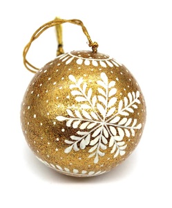 Adornos navideños ecológicos de papel Mache de 8 cm Decoraciones festivas para árboles - Product Image 3