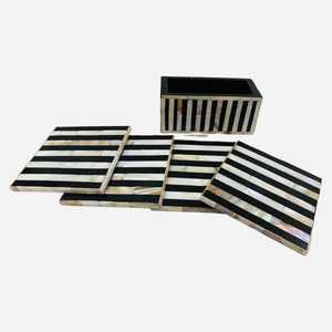 <b>Top</b> Selling Antique Design <b>Table</b> <b>Top</b> Glass Coaster Set Mother of Pearl Inlay <b>Epoxy</b> Resin Coasters Set - Product Image 1