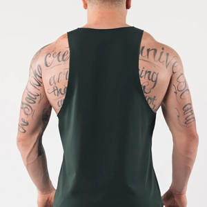 Venta al por mayor superventas gimnasio fitness 100% algodón material de secado rápido hacer su propio logotipo de impresión sin mangas Hombre camisetas sin mangas para la venta - Product Image 6