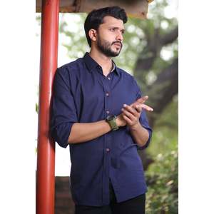Chemise décontractée pour homme avec logo personnalisé, 100% coton popeline, teinte unie, jusqu'à la taille 6XL - Product Image 2