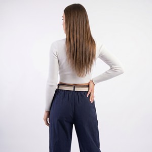 Pantalones chinos de corte holgado con cintura elástica, 98% algodón, talla única (tallas 38–46) - Product Image 2