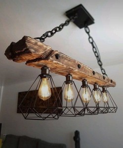 Lustre à faisceau de Woodbrobb d'ampoule de filament de style industriel moderne de LED pour l'école ou l'appartement d'hôpital - Product Image 2