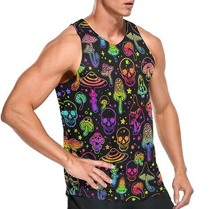 Débardeur de sport pour hommes en polyester/coton, personnalisable par sublimation, anti-boulochage, haute qualité, idéal pour l'été – Vente en gros, OEM - Product Image 5