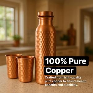 Botella de Almacenamiento de Agua de Gran Capacidad, Ecológica, de Cobre Puro de Primera Calidad |   Botella de Cobre Modern Wellness para el Hogar y la Oficina, Baja Temperatura - Product Image 4