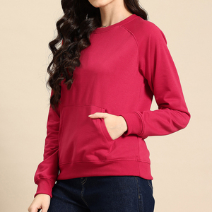 Nouveau design – Sweat-shirt oversize à col rond pour femme – Mélange de coton, couleur unie, logo sur le devant, respirant et écologique, tenue décontractée - Product Image 3