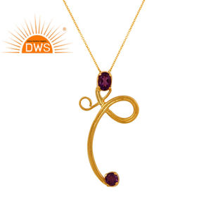 Designer 925 Sterling Silver Natural Purple <b>Amethyst</b> Gemstone <b>Pendant</b> Necklace Classic Collection Dainty Collection - Product Image 3