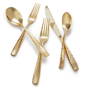 Best Quality Reasonable Price Trending <b>Gold</b>-Plated Sustainable Metal Tabletop <b>Cutlery</b> <b>Set</b> With Steel Handle for Parties-Flatware - Product Image 1