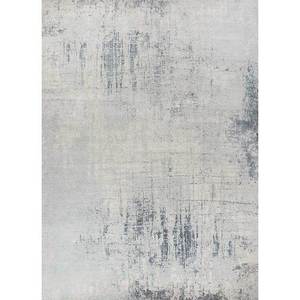 Alfombra Kavi Ivory de Lana y Seda de Bambú Anudada a Mano, Diseño de Teoría del Caos Abstracto para Sala de Estar, Pasillo, 10 mm - Product Image 1