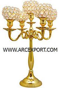 เชิงเทียนชุบทอง5แขนสำหรับงานแต่งงานและงานเลี้ยง - Product Image 5