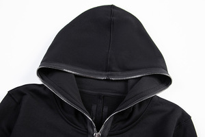 Vintage Zip-Up Sudaderas con capucha de gran tamaño Cara negra con diseño personalizado Cuello con capucha Impresión digital para Sprin - Product Image 3