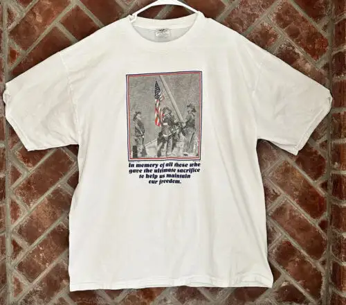 เสื้อยืดวินเทจ9/11กราวด์ซีโรธงนักดับเพลิงวีรบุรุษผู้กล้าหาญของอเมริกาขนาดใหญ่