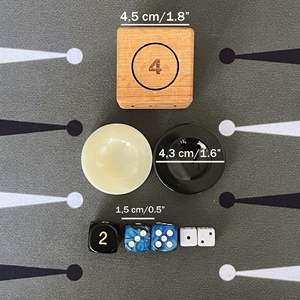 Luxury Handmade Tournament Size <b>Backgammon</b> <b>Set</b> Gray Fabric Ground Leather Case 22x29 Inch (57x75cm) with <b>Wooden</b> Doubling Cube - Product Image 6