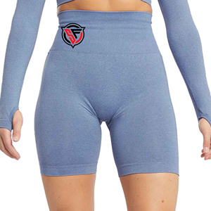 Short de motard de yoga sans couture pour femmes taille haute Scrunch bout à bout Logo personnalisé entraînement de fitness respirant nouveaux essentiels d'entraînement - Product Image 5