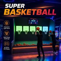Ballon de basket interactif lumineux en PVC et ABS pour parcs sportifs intérieurs et parcs d'attractions de centres commerciaux