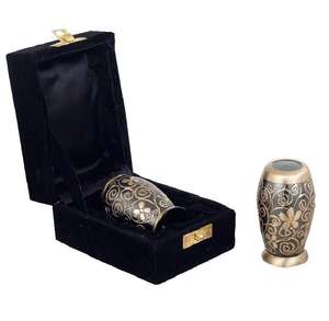 Diseño personalizado multicolor Acabado floral de cremación de metal para cenizas humanas o de mascotas Urna funeraria de recuerdo pequeño para mascotas - Product Image 3