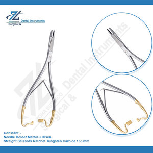 ที่จับเข็ม Mathieu Olsen ทำจากสแตนเลส ขนาด 165 มม. กรรไกรตรงแบบมีตัวล็อค ชุดเครื่องมือผ่าตัดทั่วไป สำหรับใช้ในโรงพยาบาล ใช้ซ้ำได้ - Product Image 3
