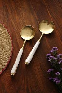 Ensemble de serveur de salade à la mode manche en bois cuisine salle à manger ustensiles de service pour table de fête utilisation de restaurant à domicile - Product Image 6