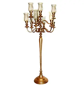 Pièce maîtresse de table en fer pour les festivals à la maison le plus populaire en métal 9 bras candélabre bougeoir pour photophore pilier bougies support - Product Image 1