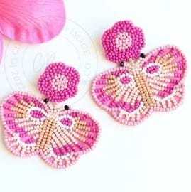 2025 New Arrivals Ngày Cây Cọ Thiết Kế Màu Xanh Lá Cây Vàng Màu Bông Tai Cho Phụ Nữ Handmade Hạt Giống Hạt Tuyên Bố Thả Đính Cườm Bông Tai - Product Image 5