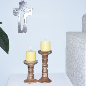 Candelabro de madera de Acacia Natural de forma personalizada, candelabro de madera pulido hecho a mano o candelabro - Product Image 4