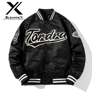 ELEVATEX INTERNATIONAL <b>Men's</b> Orange Canvas Varsity <b>Jacket</b> Stand Windproof Breathable Winter <b>Baseball</b> Coat Featuring Toronto - Product Image 4